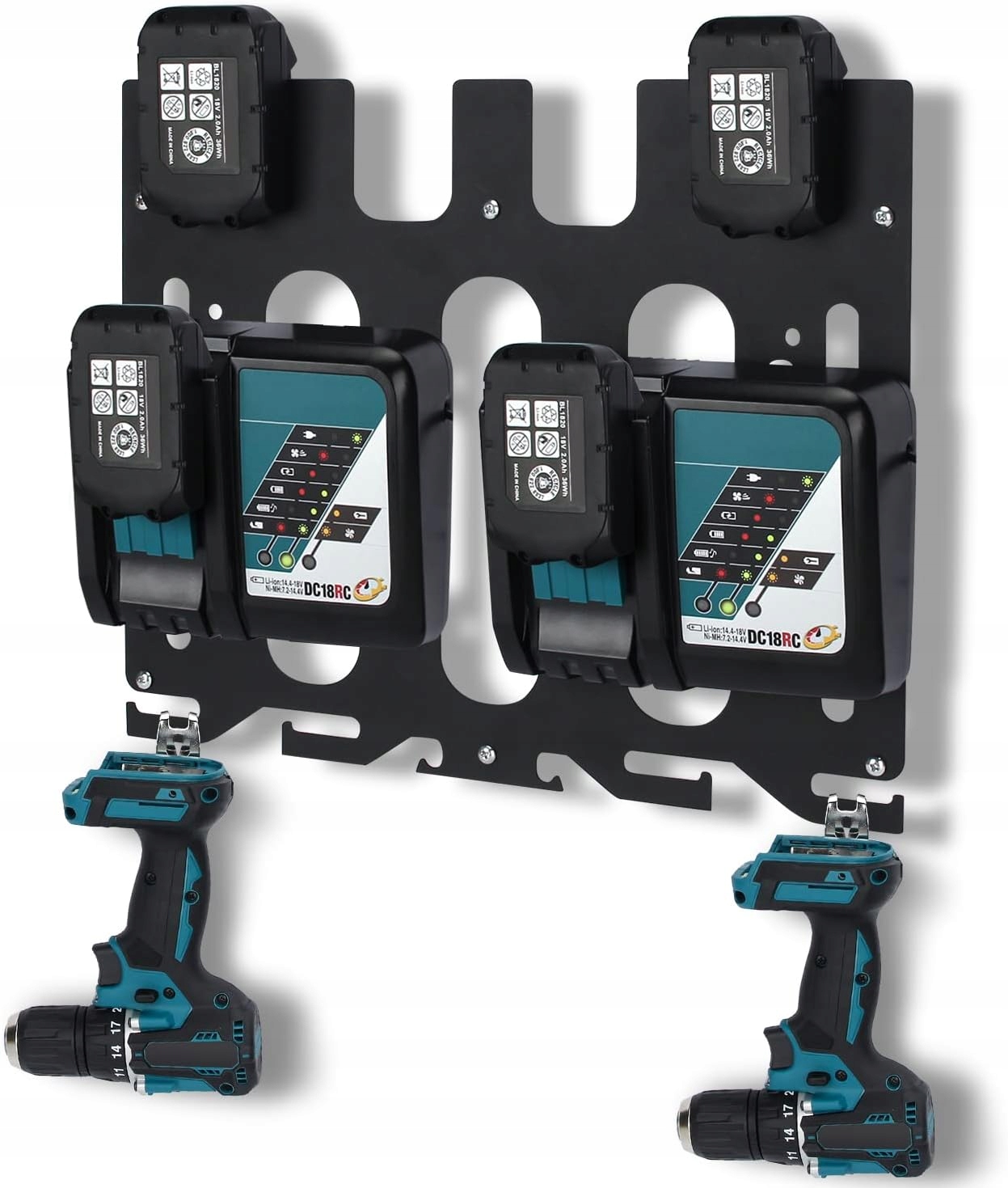 Uchwyt Ścienny na Wiertarki, Wkrętarki i Baterie MAKITA Solidny Organizer