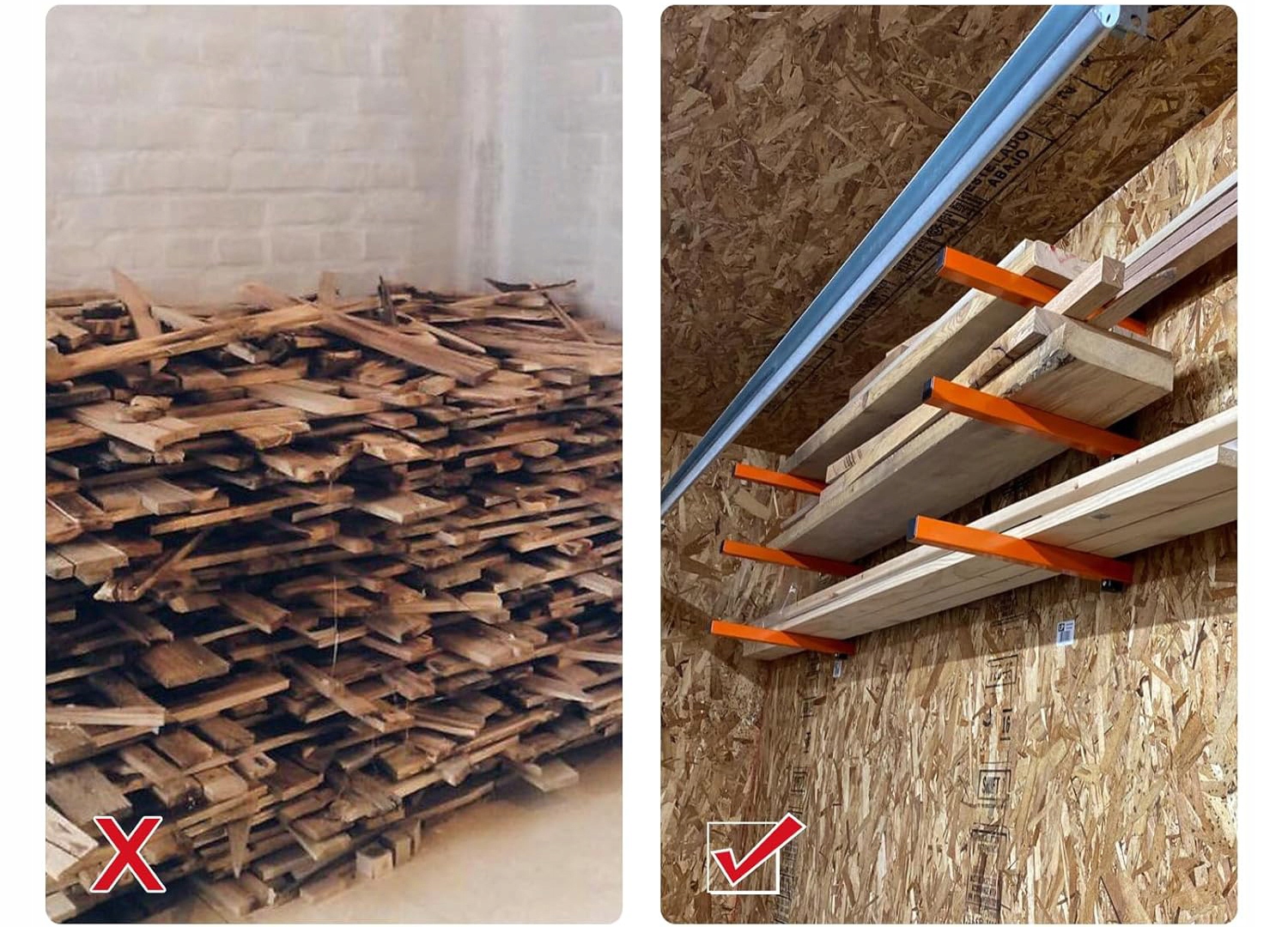 Wieszak Stolarski Uchwyt Regał Na Drewno Organizer Długich Przedmiotów 2szt - obrazek 7