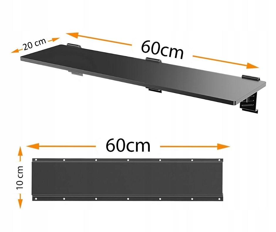 Modułowa Półka Na Szynie Na Ścianę Solidny Organizer Warsztatowy Garażowy - obrazek 3
