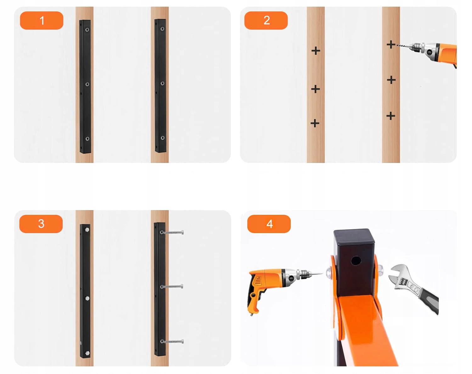 Wieszak Stolarski Uchwyt Regał Na Drewno Organizer Długich Przedmiotów 2szt - obrazek 8