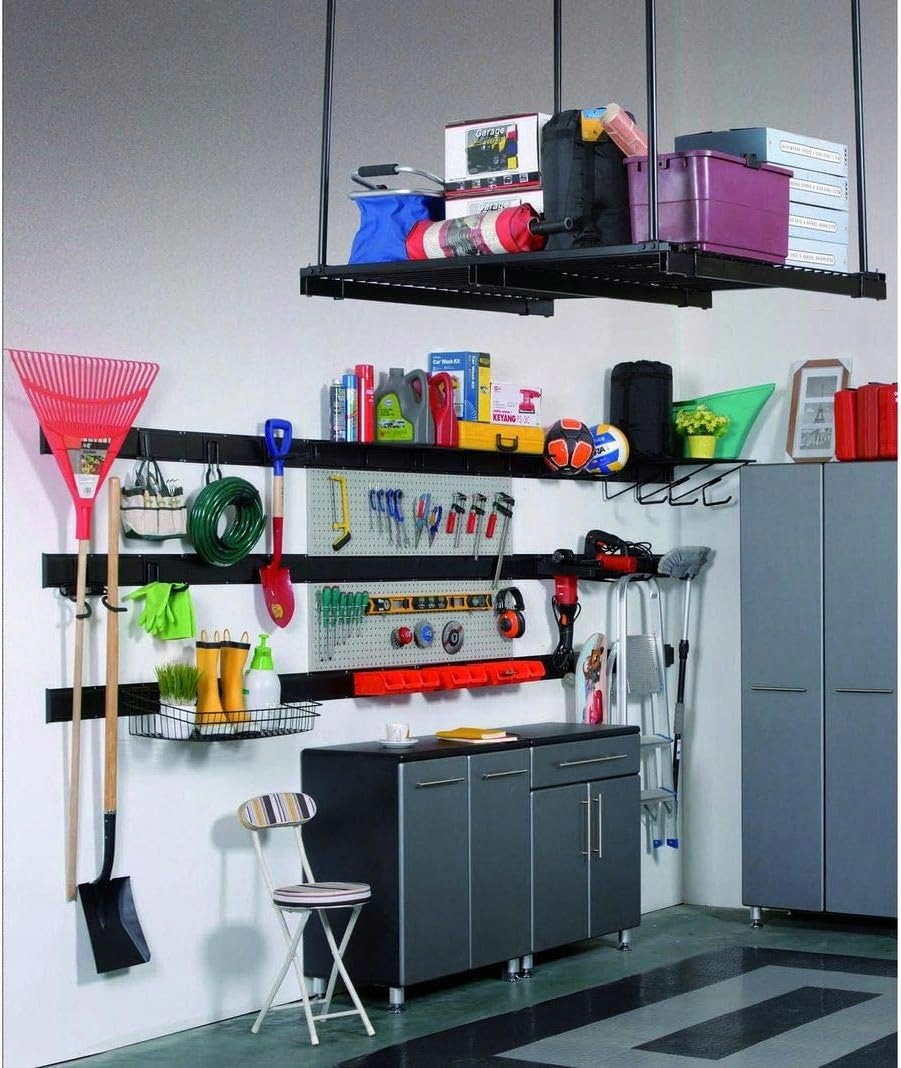 Modułowa Półka Na Szynie Na Ścianę Solidny Organizer Warsztatowy Garażowy - obrazek 6