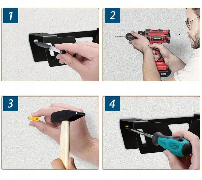 Uchwyt Na Szlifierkę Kątową Podwójny Solidny Wieszak Ścienny Warsztat Mocny - obrazek 9