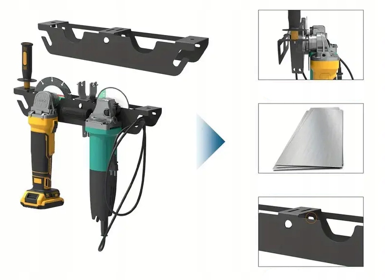 Uchwyt Na Szlifierkę Kątową Podwójny Solidny Wieszak Ścienny Warsztat Mocny - obrazek 10
