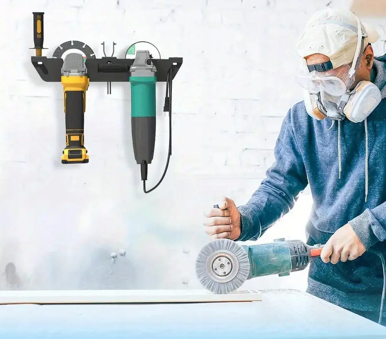 Uchwyt Na Szlifierkę Kątową Podwójny Solidny Wieszak Ścienny Warsztat Mocny - obrazek 11