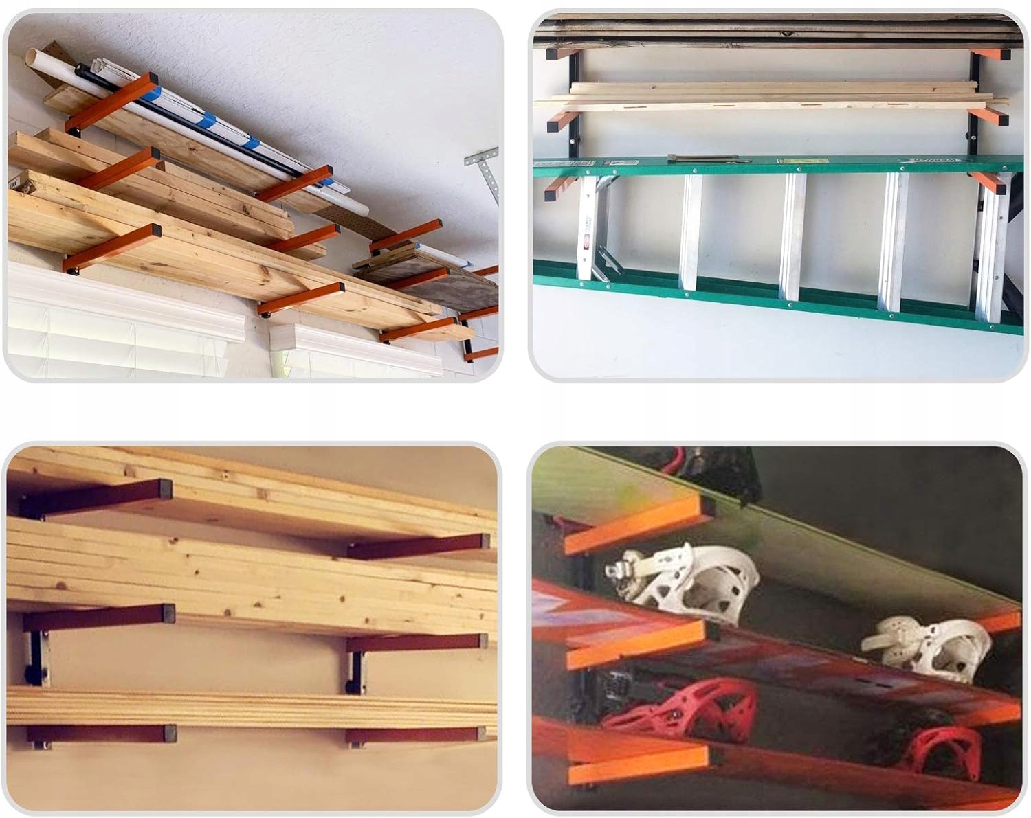 Wieszak Stolarski Uchwyt Regał Na Drewno Organizer Długich Przedmiotów 2szt - obrazek 9