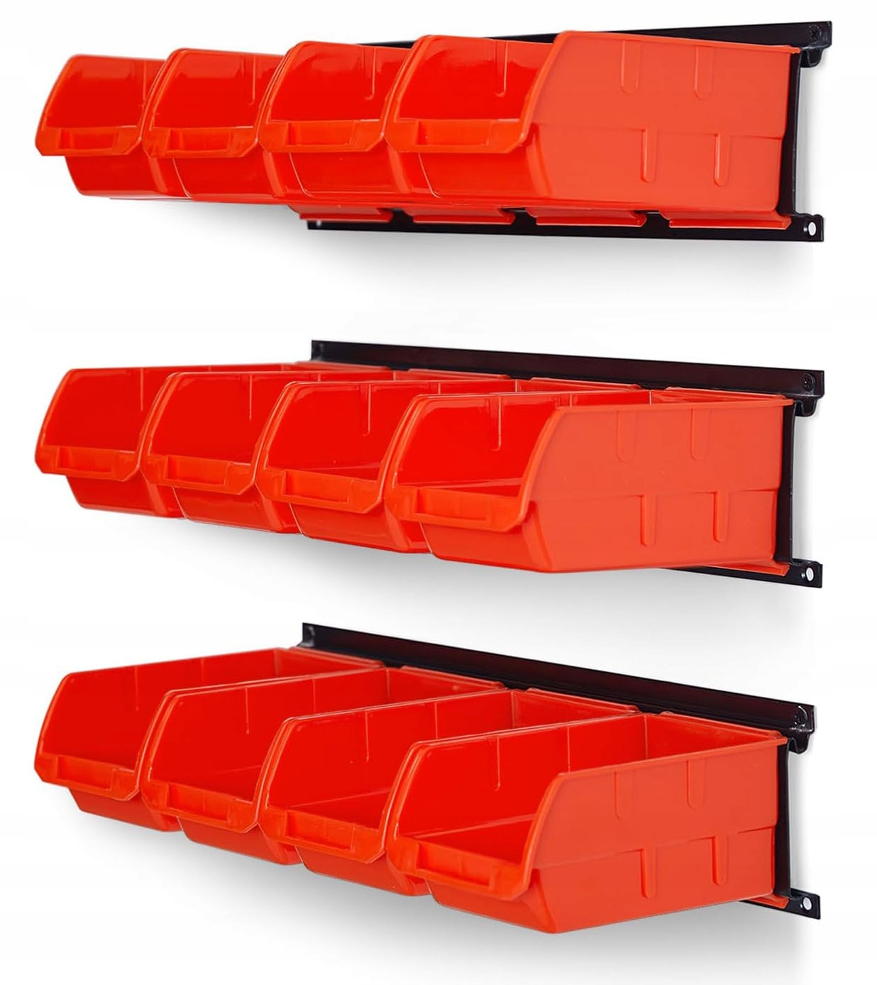 Modułowy Zestaw Pojemników Kuwet Warsztatowych Magazynowych na Szynach