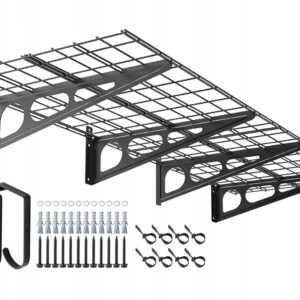 2 szt. Półki Ścienne Wiszące Garażowe Stalowe Wieszaki Organizer 2 x 90 cm