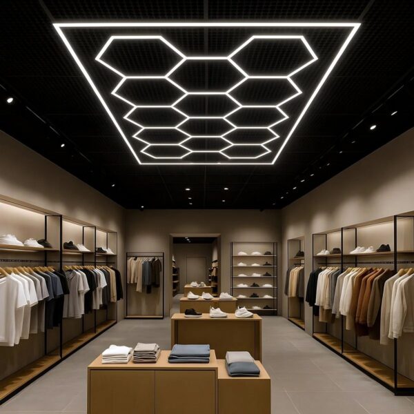 Lampa 14x Hexagon + Rama Led Plaster Miodu Oświetlenie Warsztat Garaż 6500K - obrazek 6
