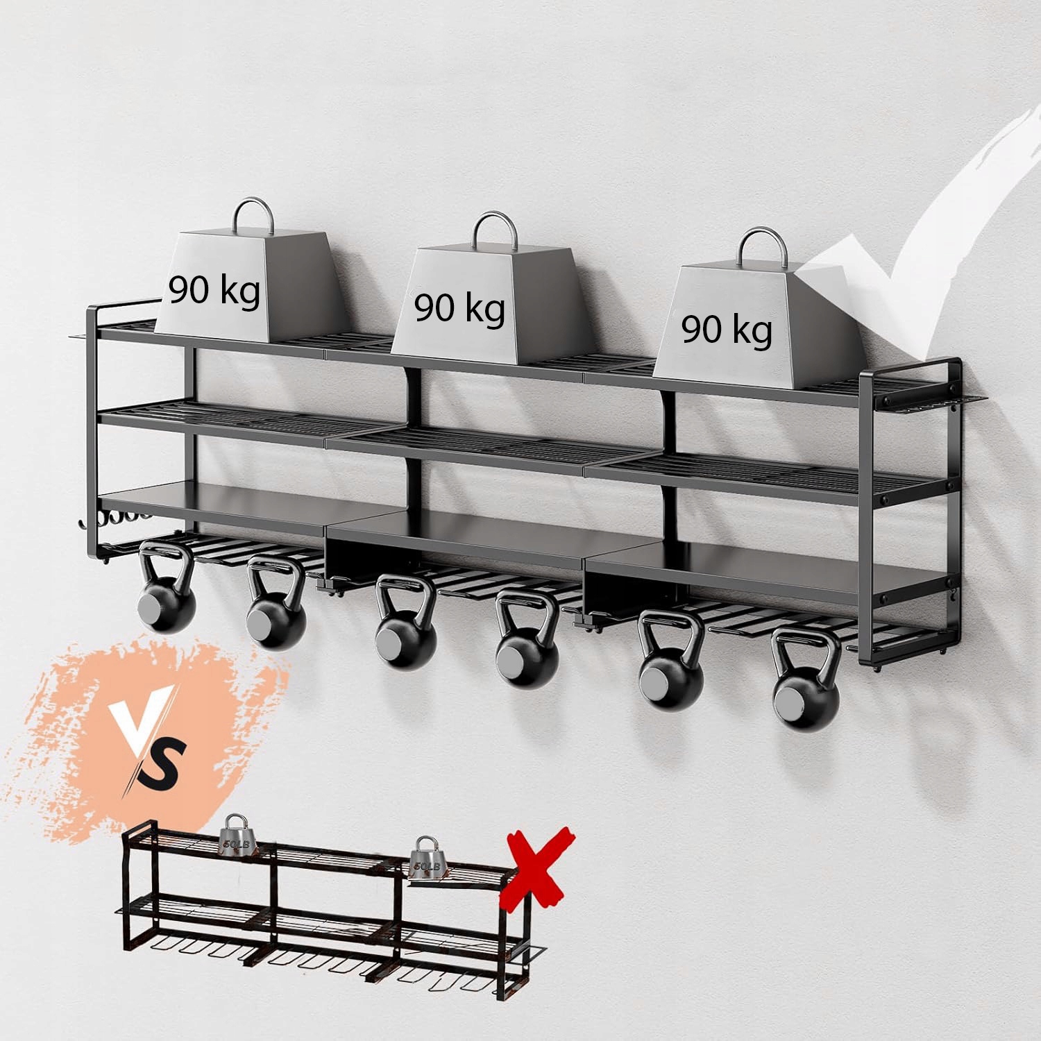 122cm Organizer Półka na Narzędzia Uchwyt Wieszak na Elektronarzędzia Długi - obrazek 2