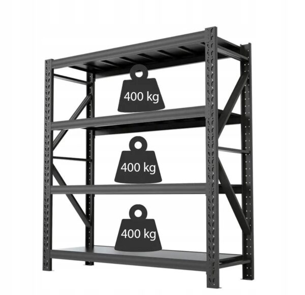 Regał Magazynowy Metalowy Solidny 200x120x50cm 400kg NaPółkę Garaż Warsztat - obrazek 4