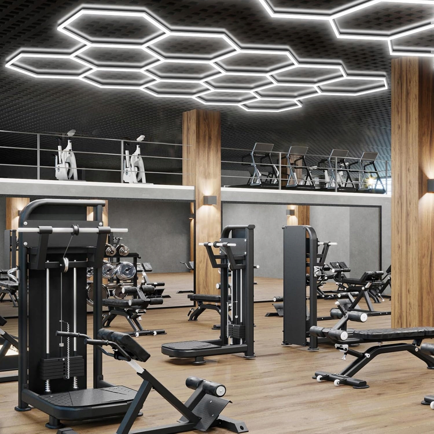 Lampa 14 x Hexagon Led Plaster Miodu Oświetlenie Panel Warsztat Garaż 6500K - obrazek 5