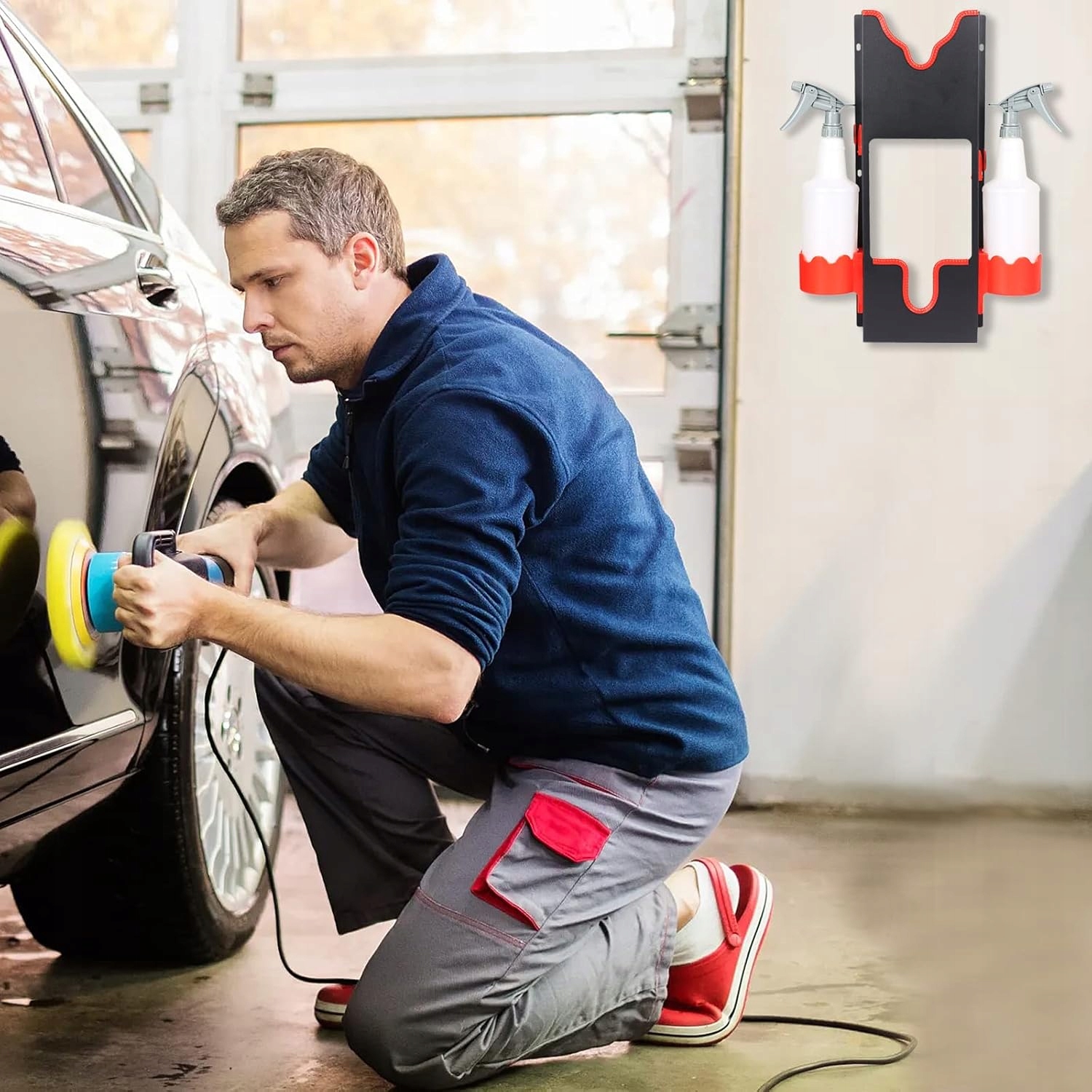 Uchwyt Wieszak Na Polerki Szlifierki Butelki Puszki Warsztatowy Ścienny - obrazek 3