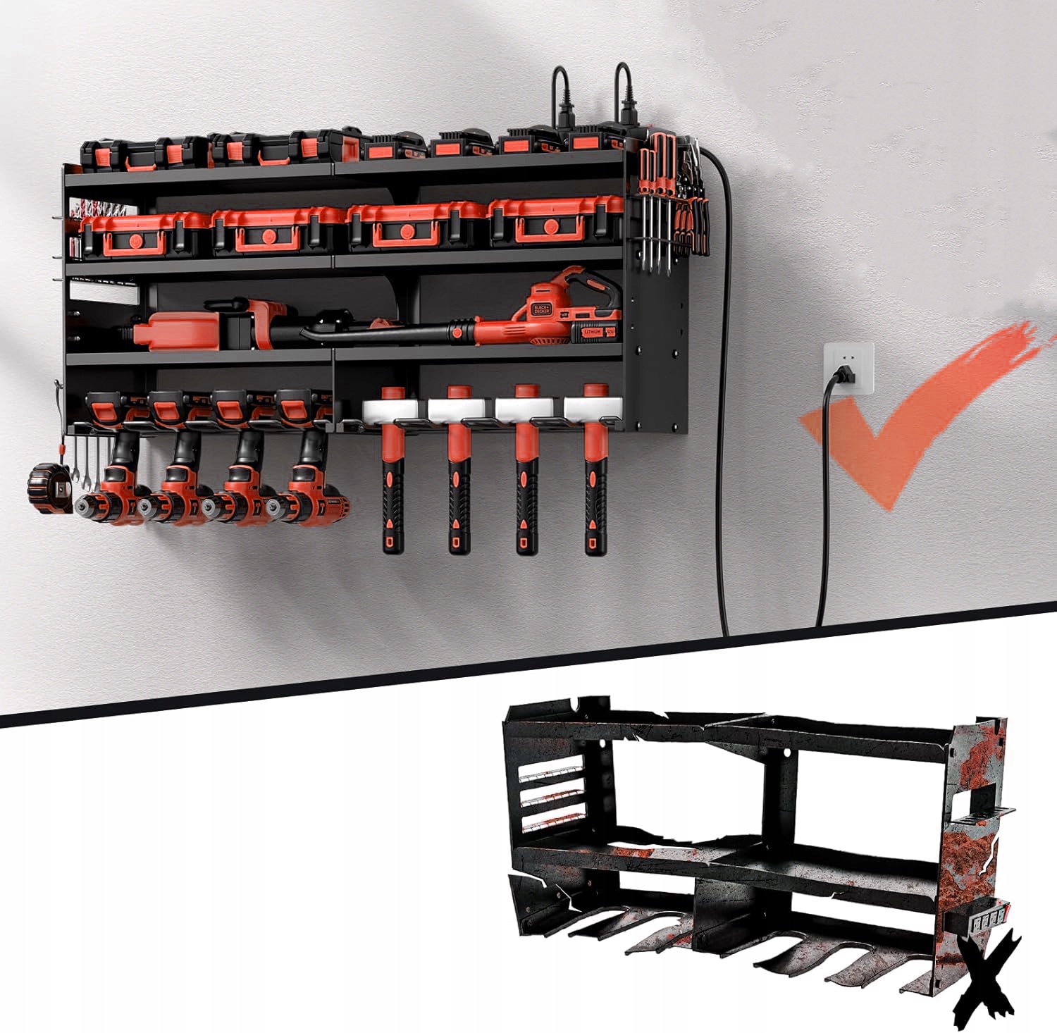 Organizer Półka na Narzędzia Uchwyt Regał Wieszak na Elektronarzędzia - obrazek 6