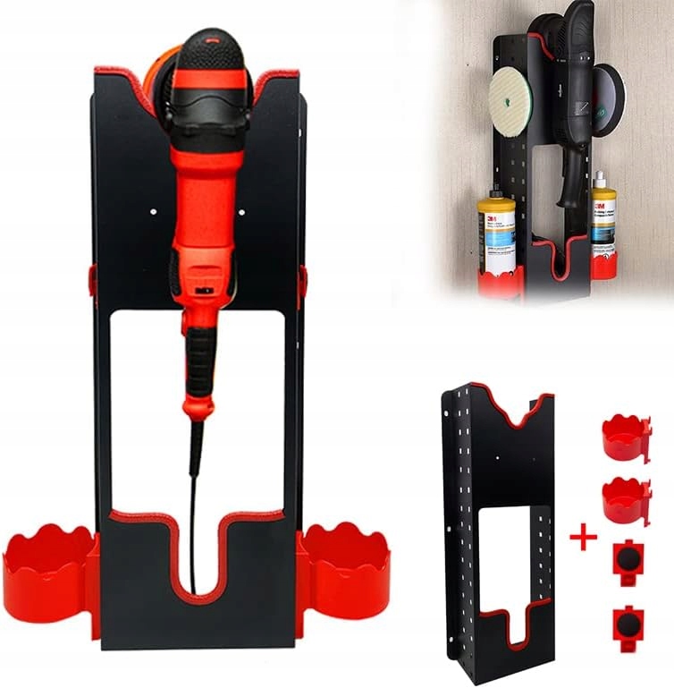 Uchwyt Wieszak Na Polerki Szlifierki Butelki Puszki Warsztatowy Ścienny