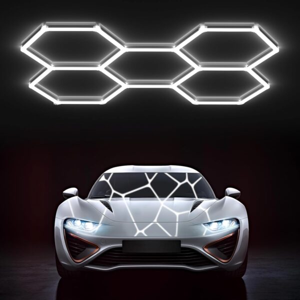 Lampa 5 x Hexagon Led Plaster Miodu Oświetlenie Panel Warsztat Garaż 6500K - obrazek 3