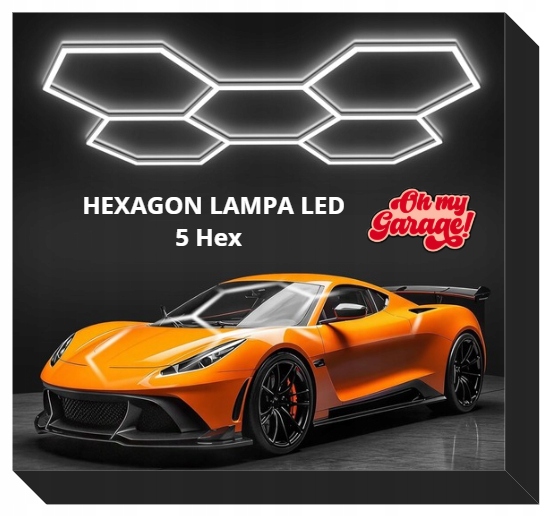 Lampa 5 x Hexagon Led Plaster Miodu Oświetlenie Panel Warsztat Garaż 6500K