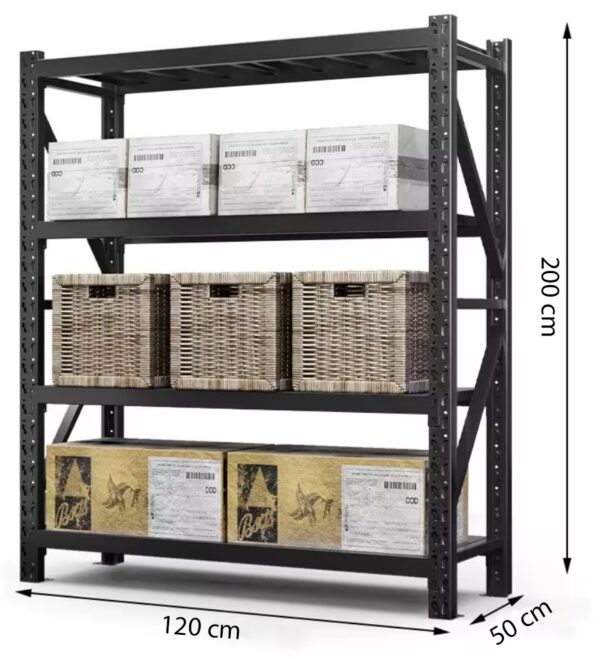 Regał Magazynowy Metalowy Solidny 200x120x50cm 400kg NaPółkę Garaż Warsztat - obrazek 10