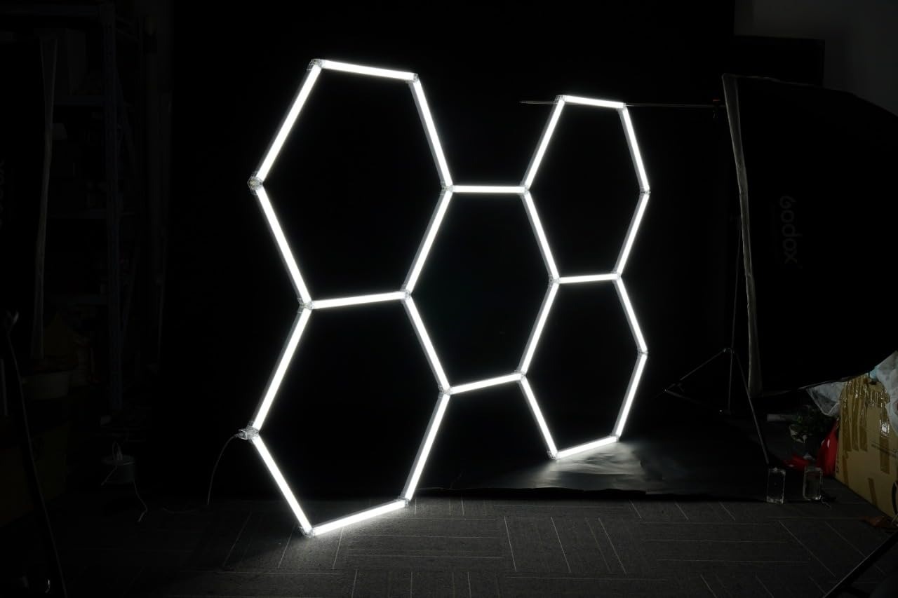 Lampa 5 x Hexagon Led Plaster Miodu Oświetlenie Panel Warsztat Garaż 6500K - obrazek 8