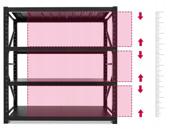 Regał Magazynowy Metalowy Solidny 200x120x50cm 400kg NaPółkę Garaż Warsztat - obrazek 7
