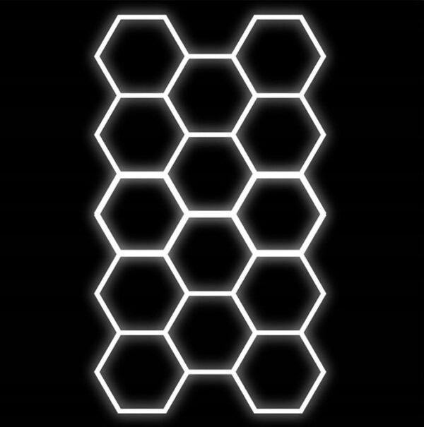 Lampa 14 x Hexagon Led Plaster Miodu Oświetlenie Panel Warsztat Garaż 6500K - obrazek 6