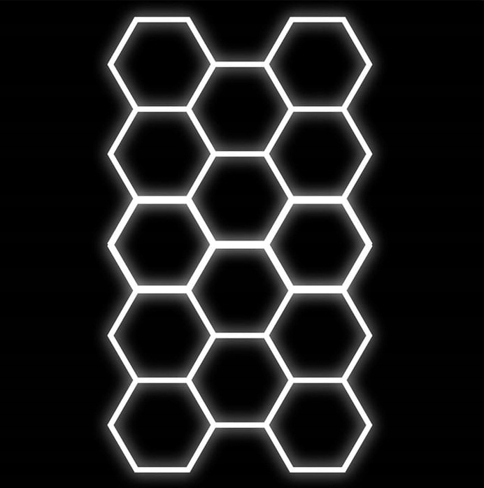 Lampa 14 x Hexagon Led Plaster Miodu Oświetlenie Panel Warsztat Garaż 6500K - obrazek 6