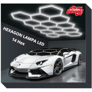 Lampa 14 x Hexagon Led Plaster Miodu Oświetlenie Panel Warsztat Garaż 6500K
