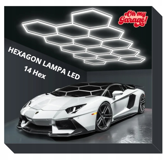 Lampa 14 x Hexagon Led Plaster Miodu Oświetlenie Panel Warsztat Garaż 6500K