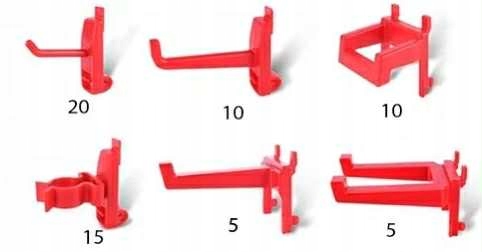 Zestaw 65 Sztuk Wieszaków Akcesoriów Do Tablicy Warsztatowej Narzędziowej - obrazek 4