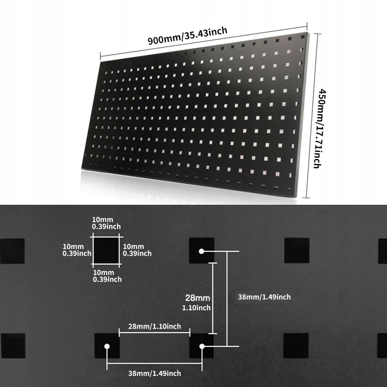 3 szt. Tablica Warsztatowa Narzędziowa Metalowa Organizer 900x450mm Garaż - obrazek 3