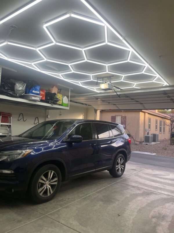Lampa 14x Hexagon + Rama Led Plaster Miodu Oświetlenie Warsztat Garaż 6500K - obrazek 2